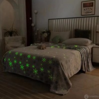 Изображение Плед Снежинки на сером фоне