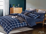 Постельное белье Cleo сатин Синяя клетка изображение