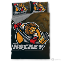 Постельное бельё Лев с клюшкой от интернет-магазина Галактика текстиля Фотография Постельное бельё Лев с клюшкой