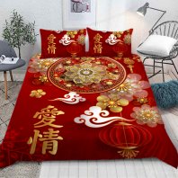 Постельное бельё Иероглифы и китайские фонарики изображение