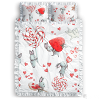 Фотография Постельное белье Кролики с сердечками