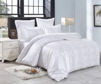 Постельное белье Белоснежное жаккардовое от интернет-магазина Галактика текстиля Постельное белье Белоснежное жаккардовое изображение