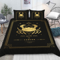 Фото Постельное белье Рак золото на чёрном