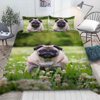 Фото Постельное бельё Мопс на травке от интернет-магазина Галактика текстиля