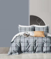 Постельное белье Фланель серое в клетку изображение