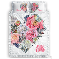 Изображение Постельное белье Сердца из цветов от интернет-магазина Галактика текстиля