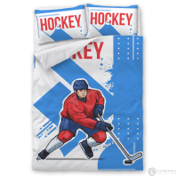Постельное белье Максимус белый нави Хоккей от интернет-магазина Галактика текстиля Фотография Постельное белье Максимус белый нави Хоккей