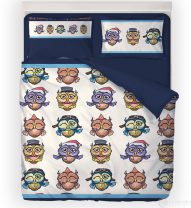 Фотография Постельное бельё Друзья Совы с простыней без резинки