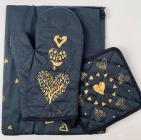 Картинка Набор Полотенце, рукавица и прихватка Цветы 