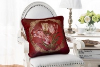 Изображение Декоративная наволочка Тюльпаны бордо 