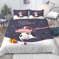 Картинка Постельное белье Корова на коньках 
