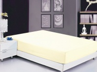 Простыня на резинке софткоттон кремовая (PRMF-3) от интернет-магазина Галактика текстиля Простыня на резинке софткоттон кремовая (PRMF-3) фотография