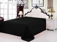 Простыня Valtery сатин Черная, Серая от интернет-магазина Галактика текстиля Простыня Valtery сатин Черная, Серая фотография