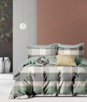 Постельное белье фланель Бежевое-серое в клетку от интернет-магазина Галактика текстиля Постельное белье фланель Бежевое-серое в клетку изображение