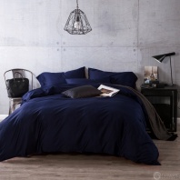 Постельное белье Кристель однотонное Синее изображение