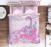 Фото Постельное белье Скорпион розовое