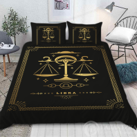 Фото Постельное белье Весы золото на чёрном