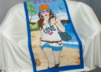 Полотенце пляжное махровое Танго Девушка от интернет-магазина Галактика текстиля Полотенце пляжное махровое Танго Девушка фото