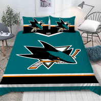 Постельное бельё Сан-Хосе Шаркс хоккейный клуб от интернет-магазина Галактика текстиля Фотография Постельное бельё Сан-Хосе Шаркс хоккейный клуб