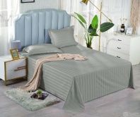 Простыня Valtery страйп-сатин серая от интернет-магазина Галактика текстиля Простыня Valtery страйп-сатин серая фотография