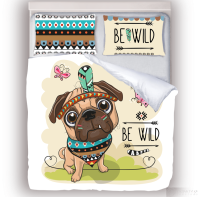 Прикольное постельное белье дикий Мопс солнышко изображение