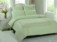 Постельное белье Оливковое с кружевом от интернет-магазина Галактика текстиля Постельное белье Оливковое с кружевом изображение