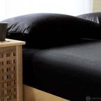 Простыня сатин Soho Черная от интернет-магазина Галактика текстиля Простыня сатин Soho Черная фотография