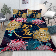 Постельное бельё Иероглифы и хризантемы изображение