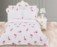 Постельное белье Розовый Фламинго молоко изображение
