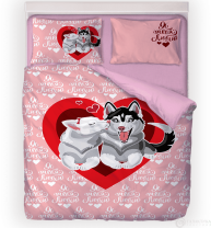 Фото Постельное бельё Влюблённые хаски от интернет-магазина Галактика текстиля