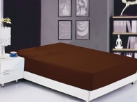 Простыня на резинке софткоттон шоколадная (PRMF-5) от интернет-магазина Галактика текстиля Простыня на резинке софткоттон шоколадная (PRMF-5) фотография
