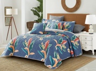 картинка Покрывало стеганое сатин панно из цветов