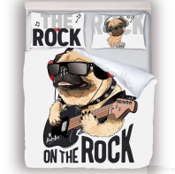 Фотография Постельное бельё С Мопсом в стиле рок