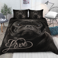 Фото Постельное бельё С чёрным мопсом от интернет-магазина Галактика текстиля