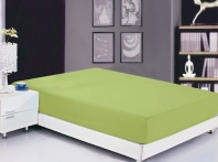 Простыня на резинке софткоттон салатовая (PRMF-7) от интернет-магазина Галактика текстиля