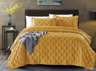 картинка Покрывало Roxette велюр горчичное