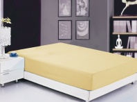 Простыня на резинке софткоттон бежевая (PRMF-4) от интернет-магазина Галактика текстиля Простыня на резинке софткоттон бежевая (PRMF-4) фотография