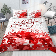 Постельное бельё Бабочки красные купить в интернет магазине||Галактика текстиля Фото Постельное бельё Бабочки красные