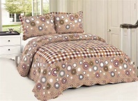 Покрывало Клетка коричневое от интернет-магазина Галактика текстиля картинка Покрывало Клетка коричневое