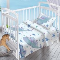 Постельное белье Облачко Дельфин от интернет-магазина Галактика текстиля Фотография Постельное белье Облачко Дельфин