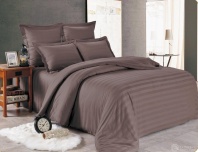 Постельное бельё Бежевое из страйп-сатина изображение