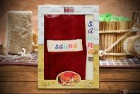 Набор для сауны мужской Turkiz бордо купить в Москве Картинка Набор для сауны мужской Turkiz бордо