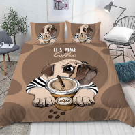 Фото Постельное бельё Мопс и кофе от интернет-магазина Галактика текстиля