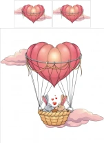 Фотография Постельное белье Зайцы на воздушном шаре