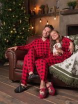 Картинка Женская пижама В красную клетку 