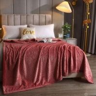 Плед Красный однотонный от интернет магазина galatekstil.ru Фотография Плед Красный однотонный