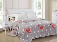 Плед Фламинго и звёзды от интернет магазина galatekstil.ru Фотография Плед Фламинго и звёзды