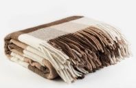 Фотография Плед Коричневая клетка шерсть