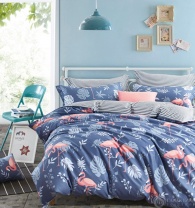 Постельное белье Фламинго на синем изображение