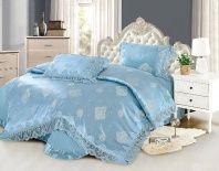 Постельное белье Голубое из жаккарда изображение